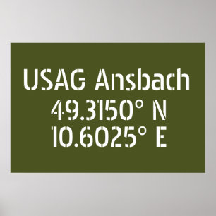 Poster USAG Ansbach Latitude Longitude