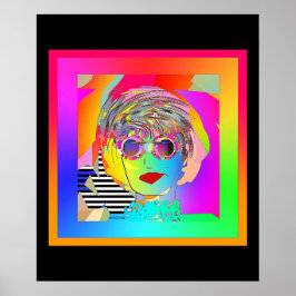 Poster Usando Óculos Escuros E Um Sorriso Malicioso Borda