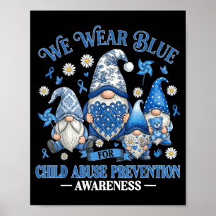 Poster Usar Fitas Azuis Gnomos Conscientização Prevenção