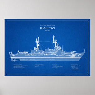 Poster USCG Cutter Hamilton whec-715 - ABD