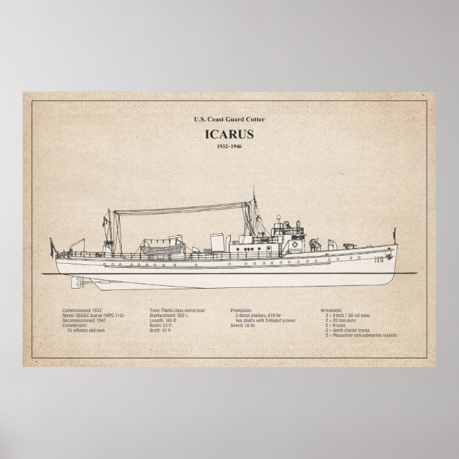 Poster USCG Cutter Icarus wpc- 110 - SBD (Frente)