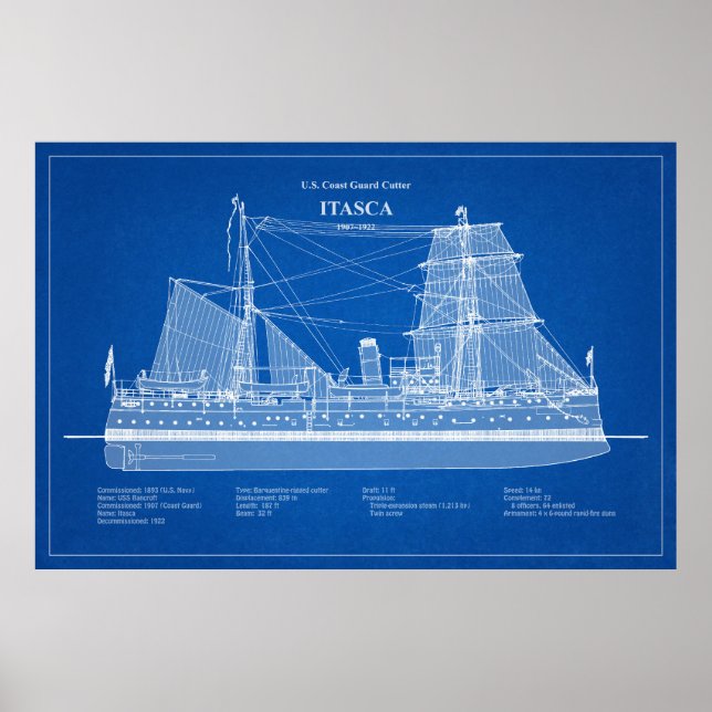 Poster USCG Cutter Itasca - ABD (Frente)