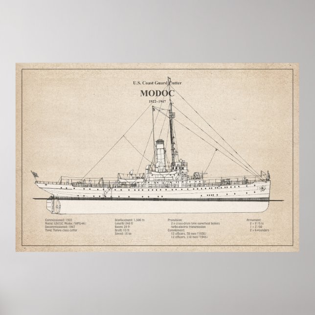 Poster USCG Cutter Modoc wpg-46 - SBD (Frente)