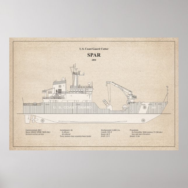 Poster USCG Cutter Spar wlb- 206 - SBD (Frente)