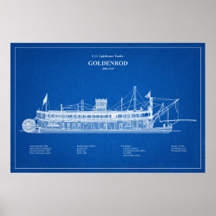 Poster USCG Lighthouder Goldenrod - ABD