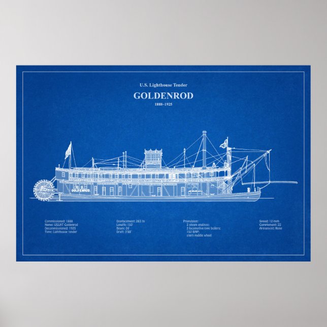 Poster USCG Lighthouder Goldenrod - ABD (Frente)