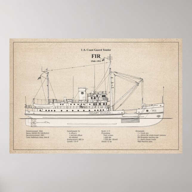 Poster USCG Tender Fir wlm- 212 - SBD (Frente)