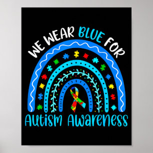 Poster Use azul arco-íris para mulheres mãe professora au