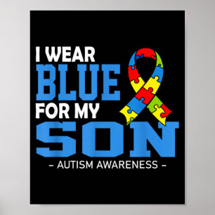 Poster Use azul para conscientização do autismo do filho