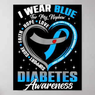 Poster Use azul para conscientização sobre diabetes do so