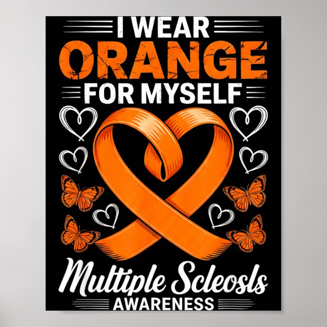 Poster Use laranja guerreiro da esclerose múltipla (Frente)