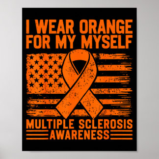 Poster Use laranja para a conscientização da esclerose mú