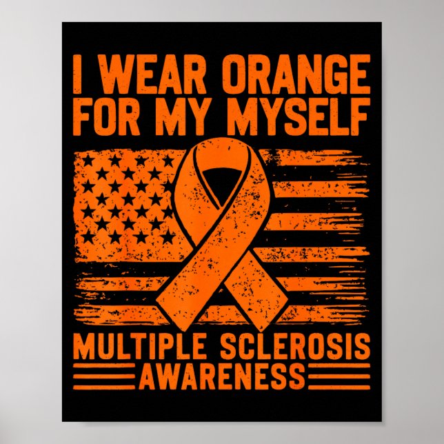 Poster Use laranja para a conscientização da esclerose mú (Frente)
