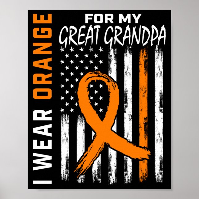 Poster Use Laranja Pelo Conhecimento da Leucemia do Bisav (Frente)
