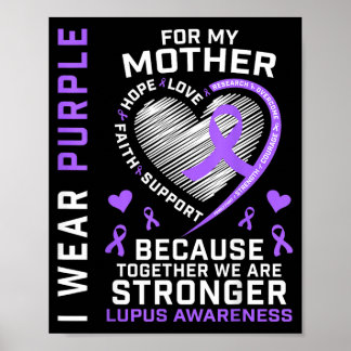 Poster Use Rosto de Fita de Conscientização do Lúpus Roxo