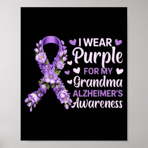 Poster Use roxo pela conscientização do alzheimer da vovó