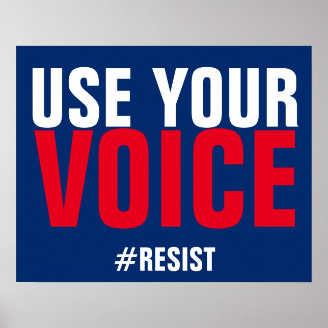 Pôster Use Sua Voz Falar Para Resistir Ao Protesto (Frente)