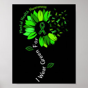 Poster Use Verde Para Laço Verde Conscientização da Saúde