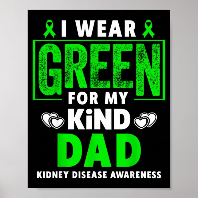Poster Use verde pelo pai camisa - doença renal (Frente)