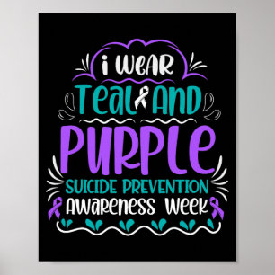 Poster Use Verde Teal e Roxo Conscientização Prevenção de