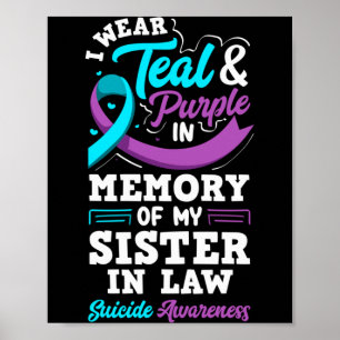 Poster Use Verde Teal E Roxo Em Memória Da Cunhada
