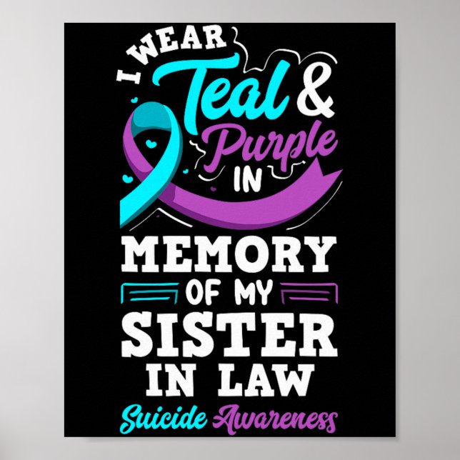 Poster Use Verde Teal E Roxo Em Memória Da Cunhada (Frente)