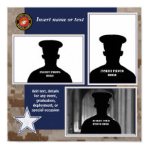 USMC Camo e Blue Photo Collage