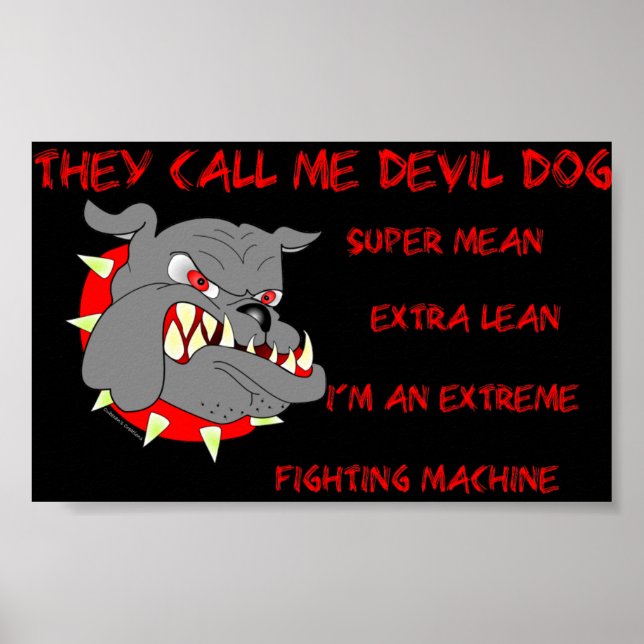 Poster USMC Chamam-me Cão do Diabo (Frente)