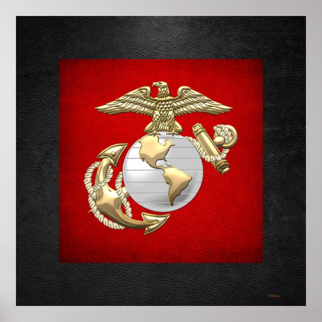 Pôster USMC Eagle, Globe & Anchor (EGA) [3D] (Frente)