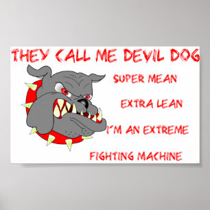 Poster USMC Eles me chamam de cachorro diabo