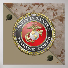 Pôster USMC Emblem & Uniform [3D]