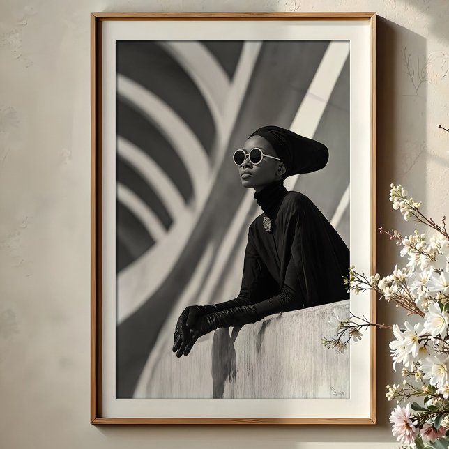 Poster Uso Arquitetônico: Elegância Monocromática Captada (Criador carregado)