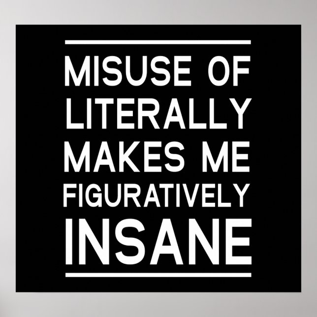 Poster Uso indevido de Literalmente (Frente)