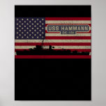 Poster USS Hammann DE 131 WW2 Ship American Flag<br><div class="desc">USS Hammann DE 131 WW2 Ship American Flag Gift. Perfect gift for your dad,  mom,  papa,  men,  women,  friend and family members on Thanksgiving Day,  Christmas Day,  Mothers Day,  Fathers Day,  4th of July,  1776 Independent day,  Veterans Day,  Halloween Day,  Patrick's Day</div>