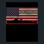 Poster USS Hammann DE 131 WW2 Ship American Flag<br><div class="desc">USS Hammann DE 131 WW2 Ship American Flag Gift. Perfect gift for your dad,  mom,  papa,  men,  women,  friend and family members on Thanksgiving Day,  Christmas Day,  Mothers Day,  Fathers Day,  4th of July,  1776 Independent day,  Veterans Day,  Halloween Day,  Patrick's Day</div>