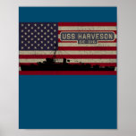 Poster USS Harveson DE 316 WW2 Ship American Flag<br><div class="desc">USS Harveson DE 316 WW2 Ship American Flag Gift. Perfect gift for your dad,  mom,  papa,  men,  women,  friend and family members on Thanksgiving Day,  Christmas Day,  Mothers Day,  Fathers Day,  4th of July,  1776 Independent day,  Veterans Day,  Halloween Day,  Patrick's Day</div>