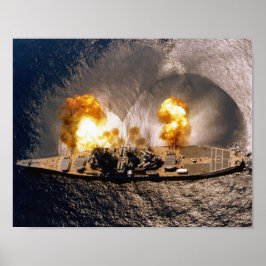 Poster USS Iowa - Battleship Firing Broadside - 1984