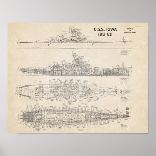 Poster USS IOWA Blueprint (arquivamento)