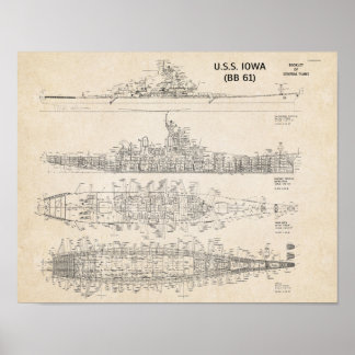 Poster USS IOWA Blueprint (arquivamento)