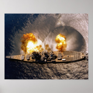 Poster USS Iowa - bordo do acendimento da navio de guerra