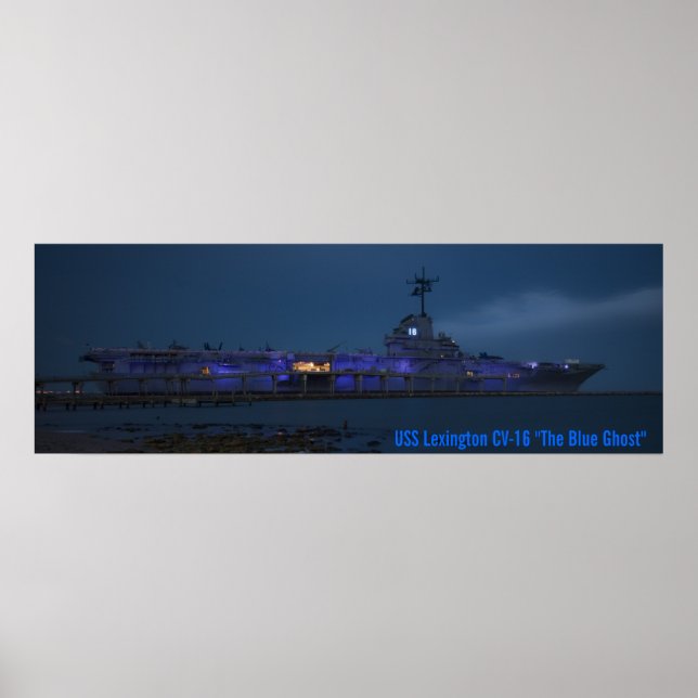 Poster USS Lexington CV- 16 "The Blue Ghost" (Frente)