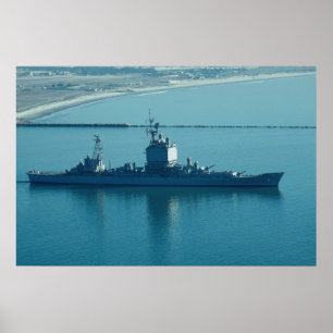 Pôster USS Long Beach", cruzador nuclear CGN-9, le