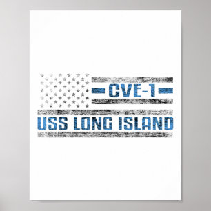 Poster Uss Long Island Wwii Aircraft Carrier Cve-1 Us Arm