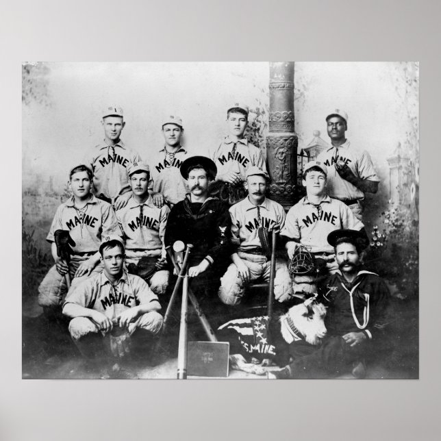 Pôster USS Maine Baseball Team em Havana Cuba Photograp (Frente)