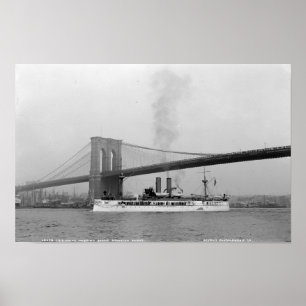 Poster USS Maine & Brooklyn Bridge
