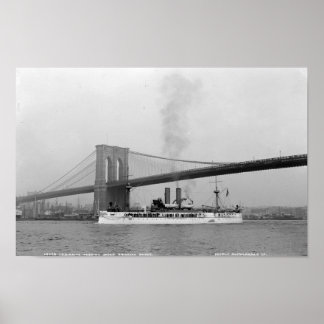 Poster USS Maine & Brooklyn Bridge