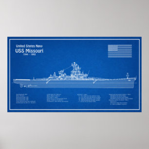 Poster USS Missouri - Entregar planos de projeto ABD