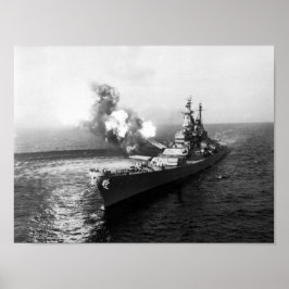 Poster USS Missouri Firing Salvo - 1950