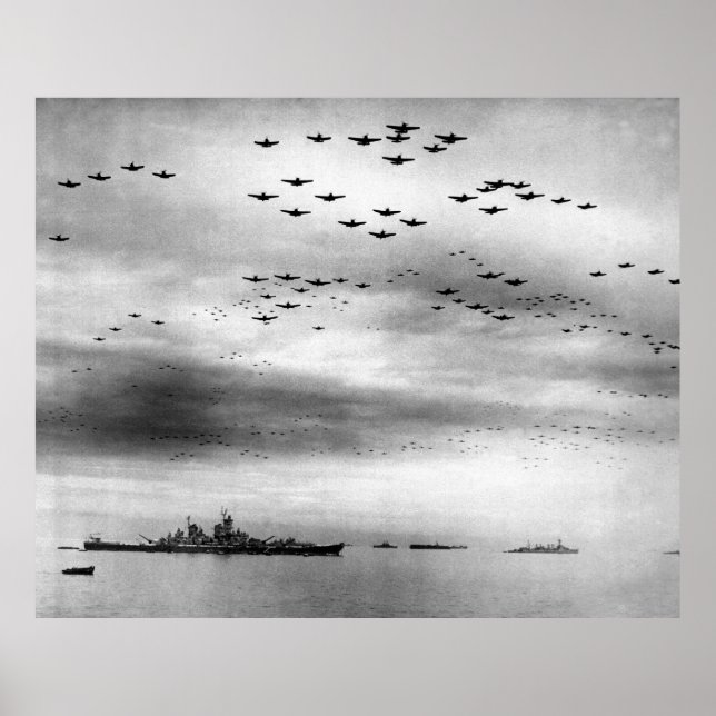 Pôster USS Missouri Flyover Surrende Japão (Frente)