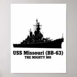 Poster Uss Missouri Homens Mulheres Bb-63 Couraçado Uss M
